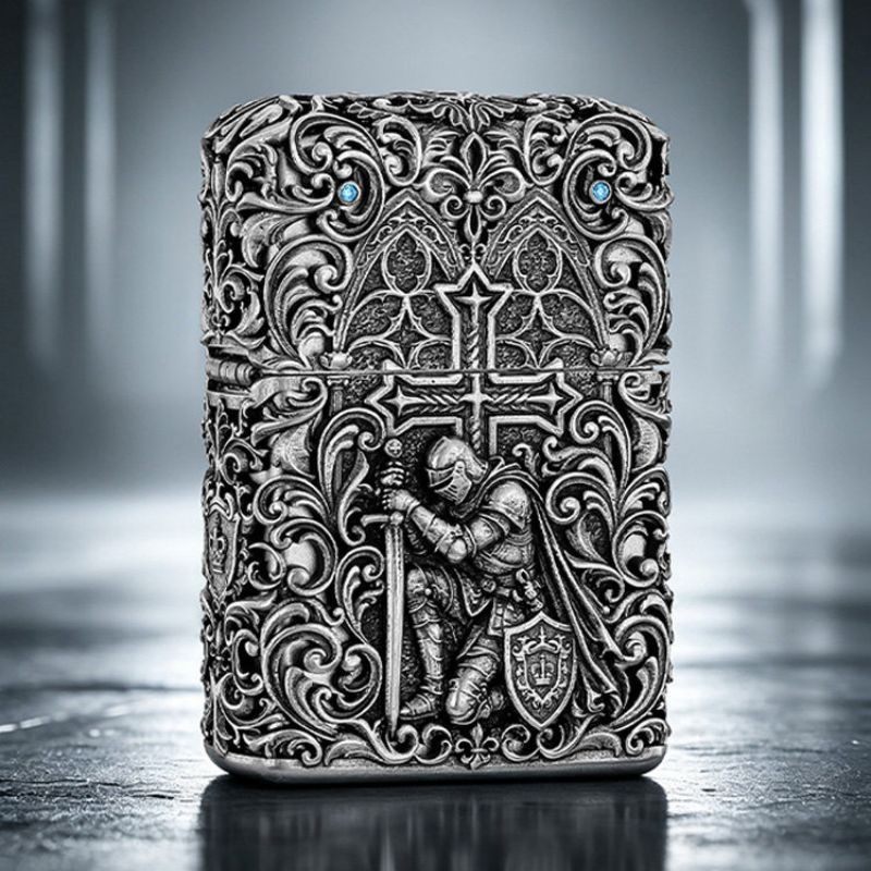 Zippo Knight of the Cross Heavy Armor Handmade Medieval Lighter Collectible Gift