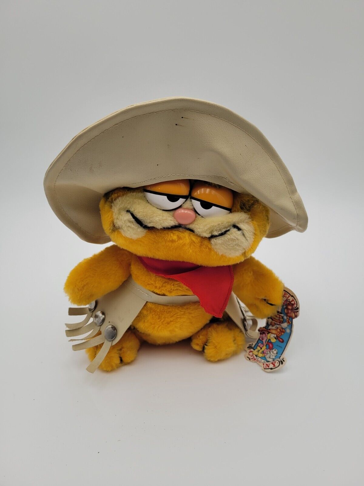 Vintage Garfield Plush Cowboy Dakin Toys Tags Move Over Duke Hat 