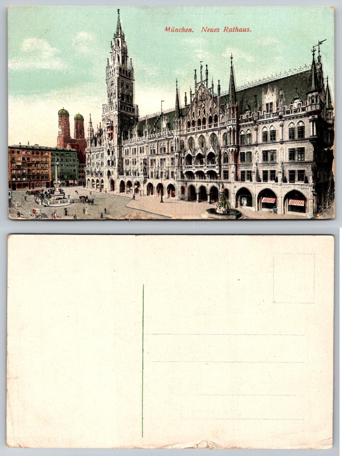 Munich New Town Hall Neues Rathaus Germany Postcard Vintage c1900s
