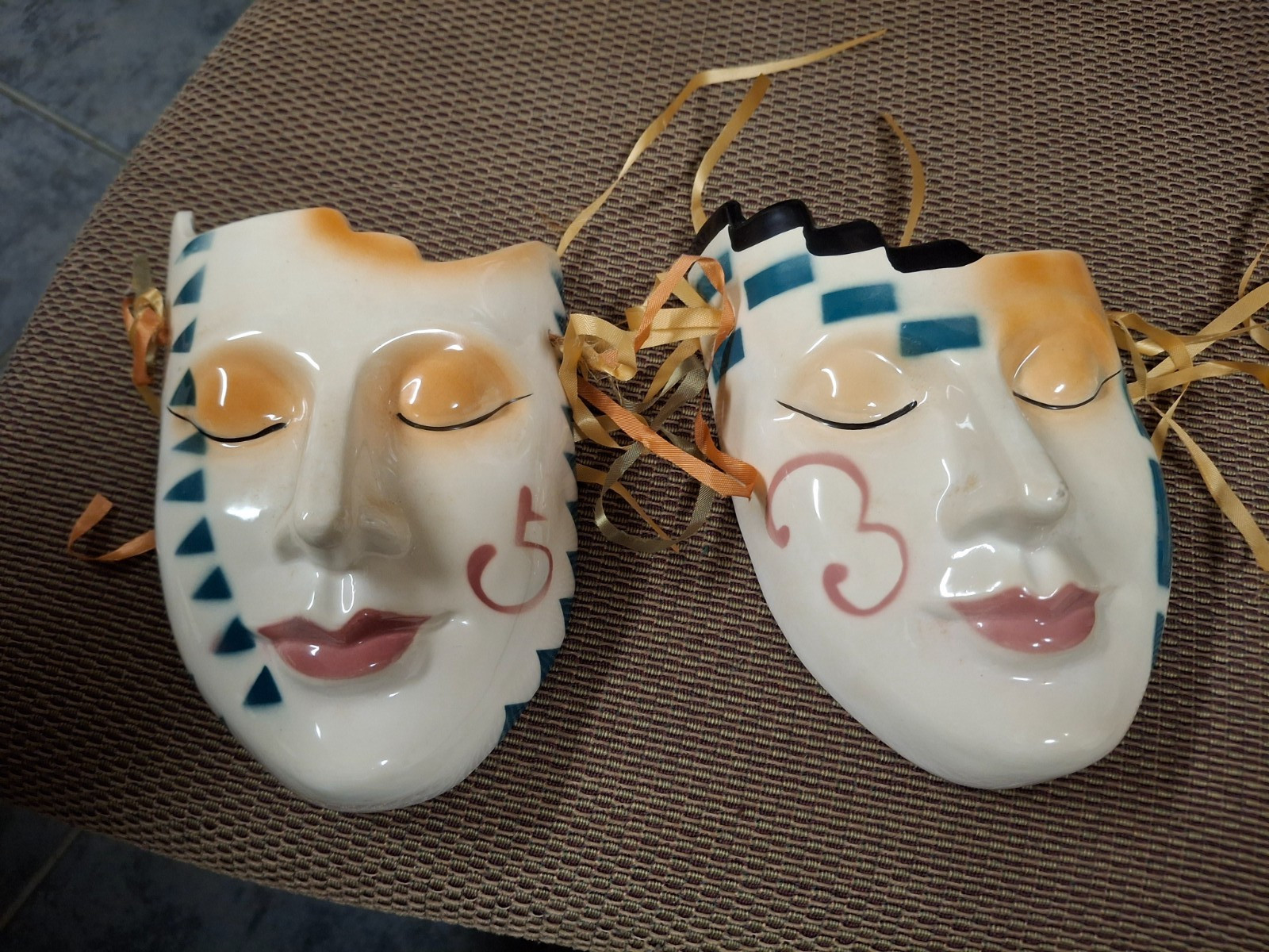 vintage porcelain faces 2 no box
