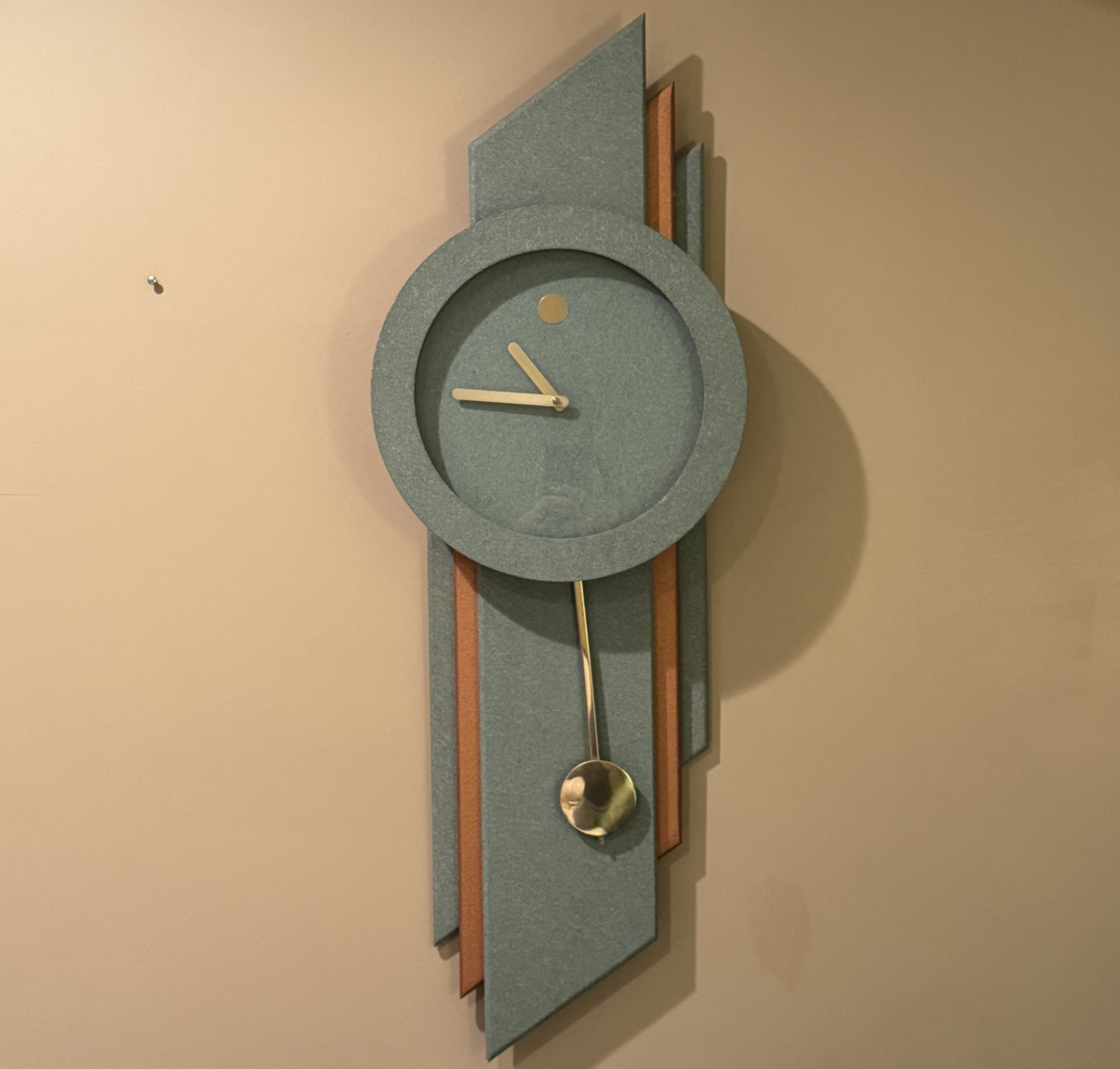 Vtg Empire Wall Clock Geometric Memphis Post Modern 80s Deco Mid Century Modern