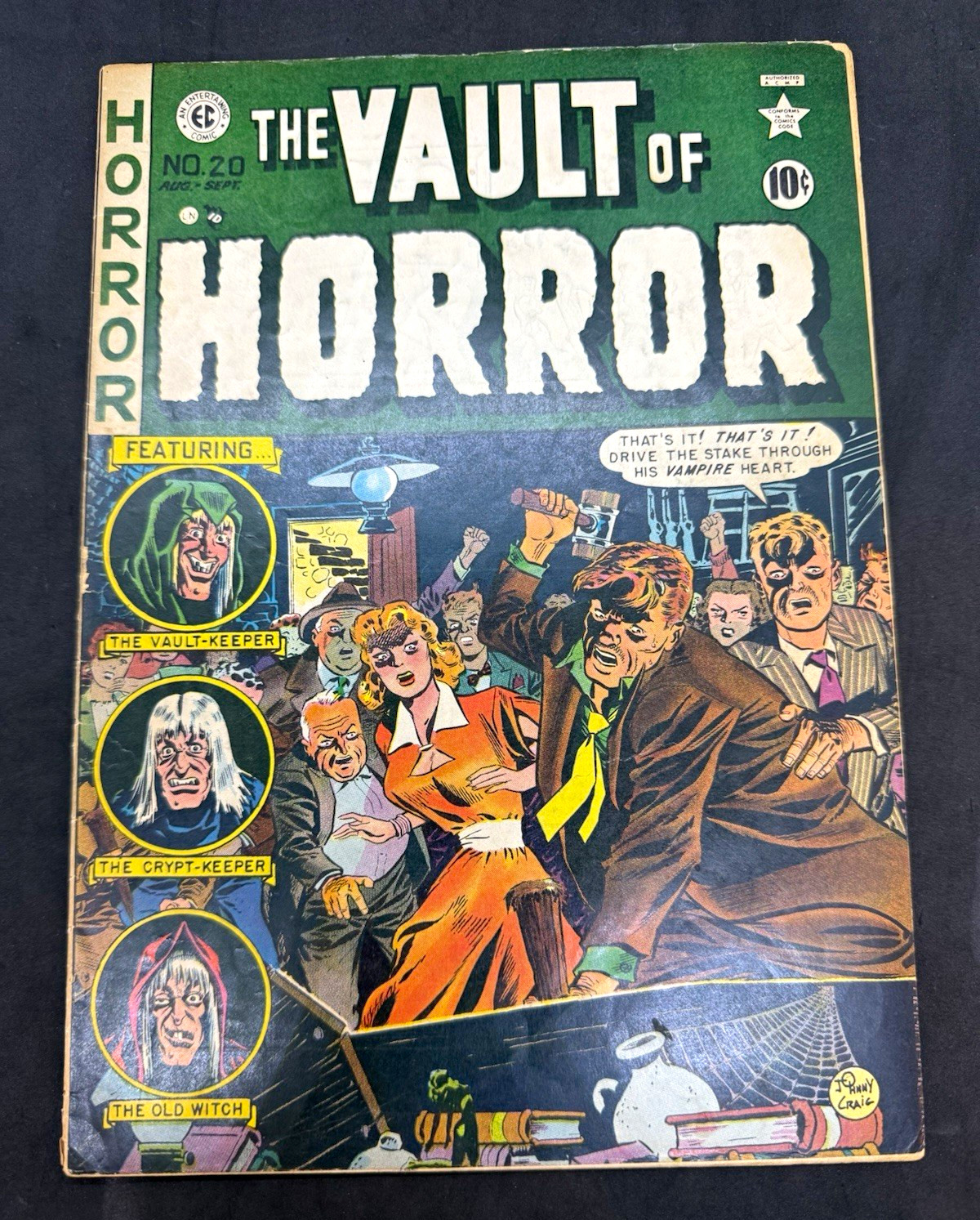The Vault of Horror #20 EC Comics 1951 Craig Cover Golden Age Pre Code Horror