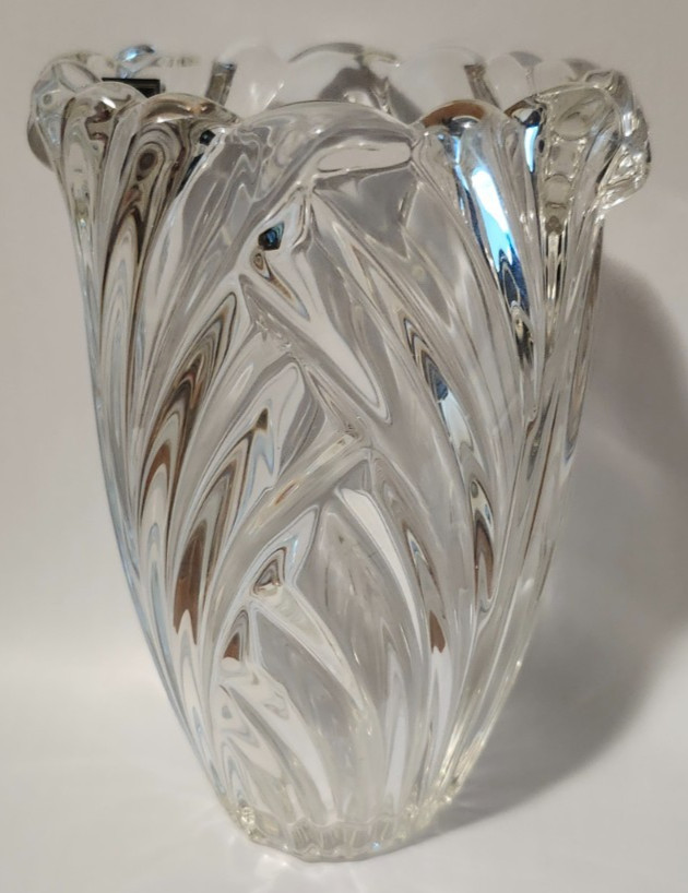 Vintage Mikasa Germany Heavy Lead Crystal Clear Swirl 6.25