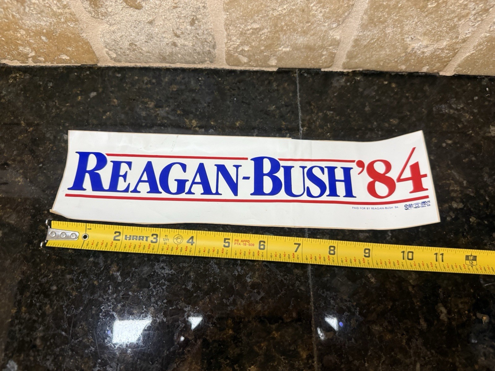 Reagan - Bush Vintage 1984 Bumper Sticker 11.5\ Reagan - Bush Vintage 1984 Bumper Sticker 11.5\