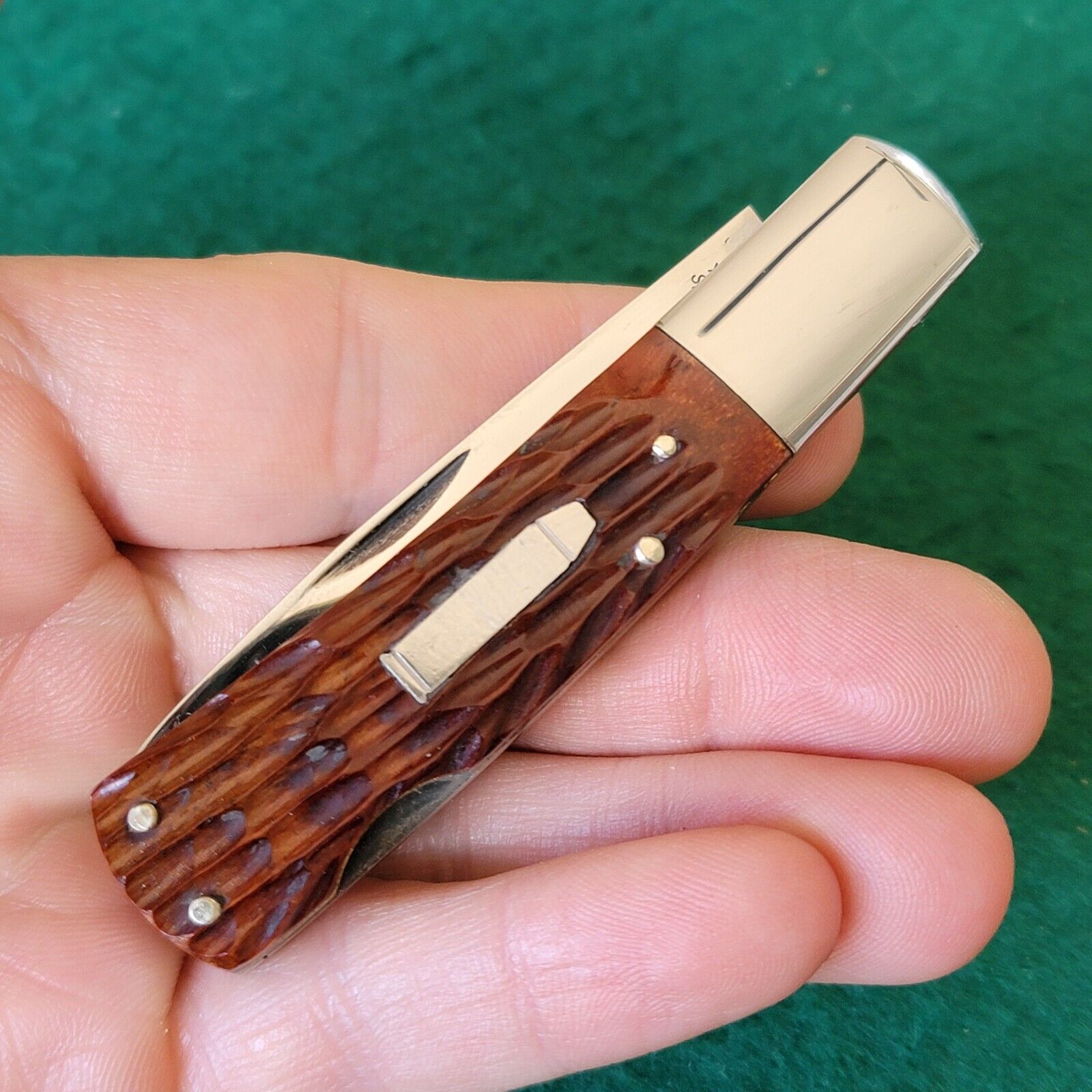 Minty Old Vintage Cattaraugus Japan Gents Lockback Folding Pocket Knife...