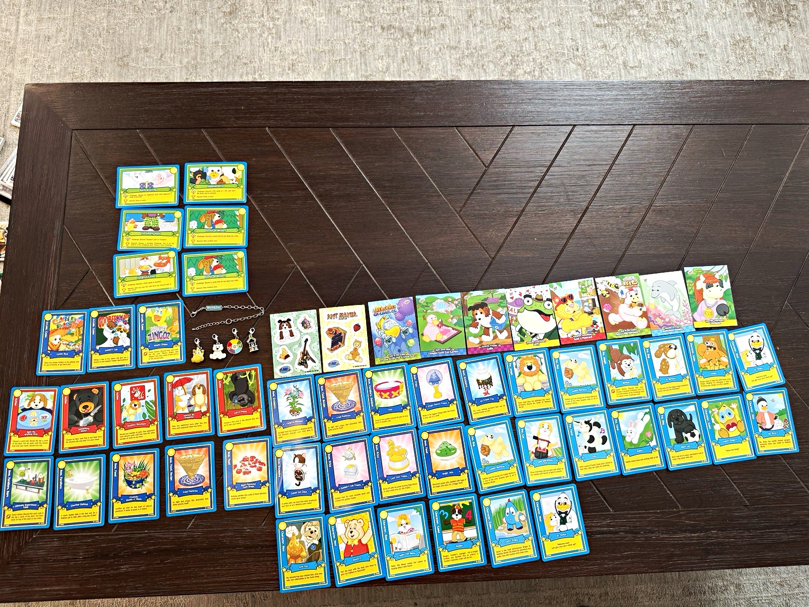 Webkinz Trading Card Collection Lot + Charm Wristlet – Mixed Cards – USED