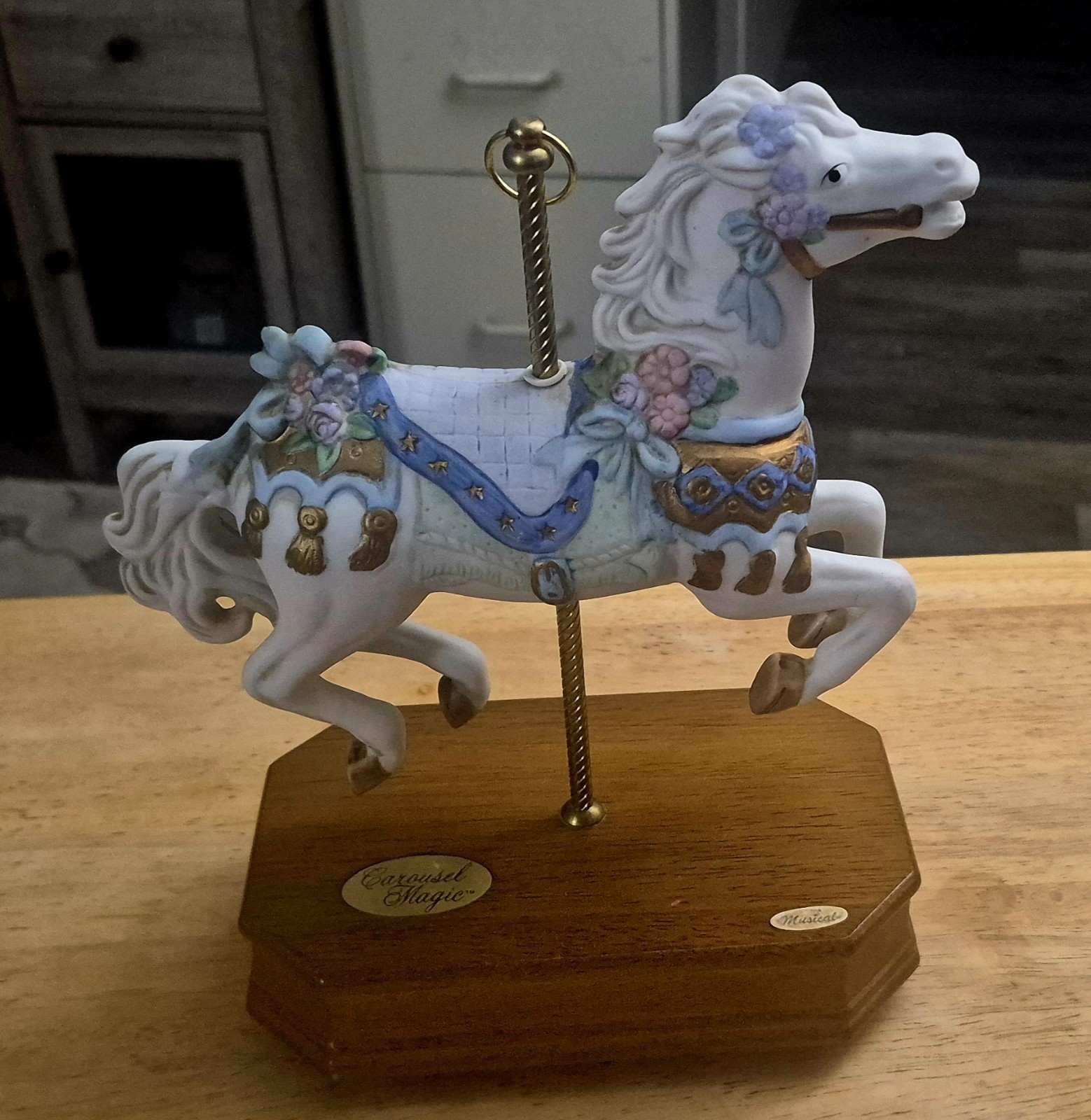 Vtg Carousel Magic Horse Music Box Summit Collection 1990 Impossible Dream 