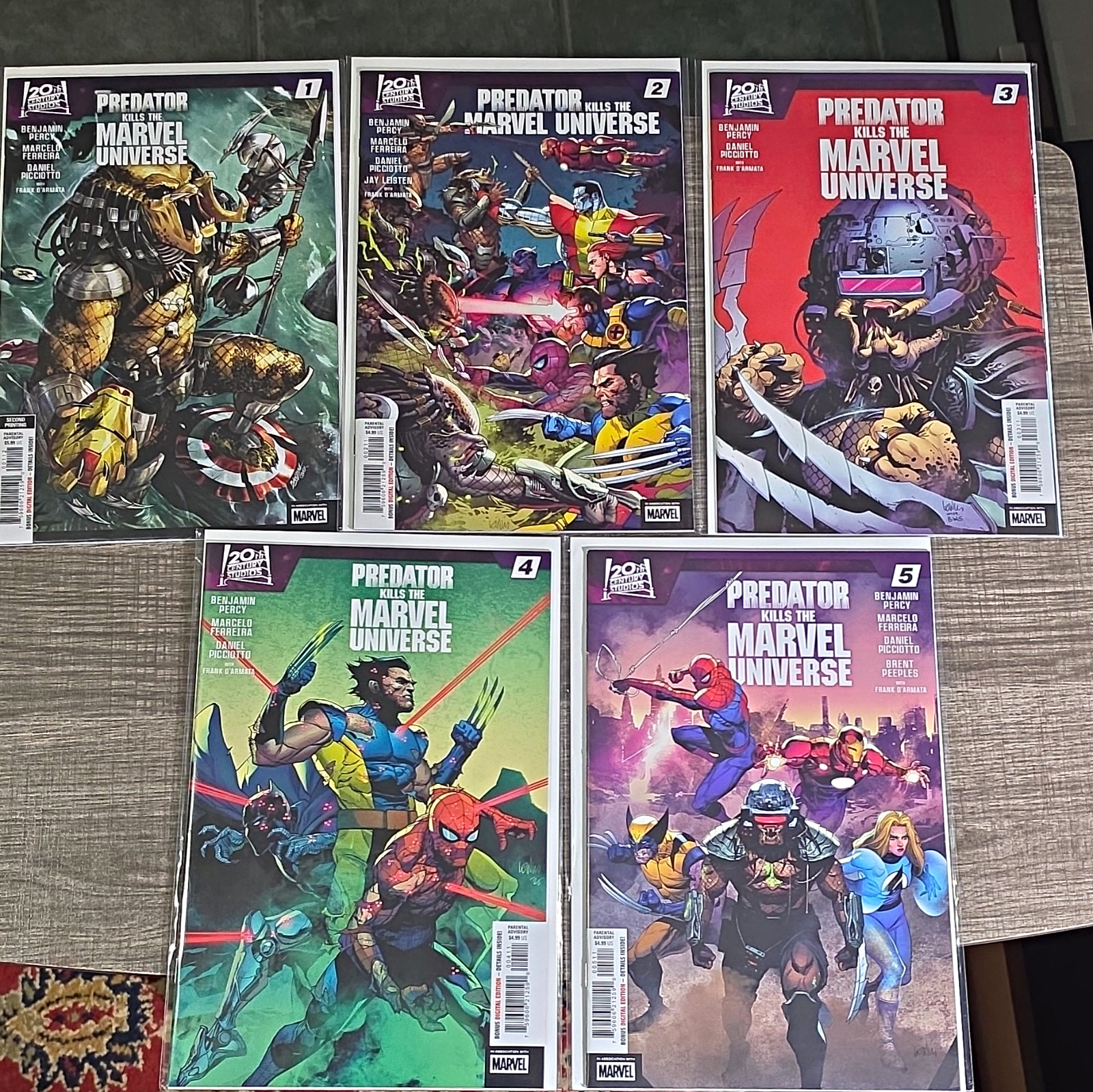 Marvel Predator Kills the Marvel Universe #1-5 Comic Lot (5) Bonus Digital Ed.