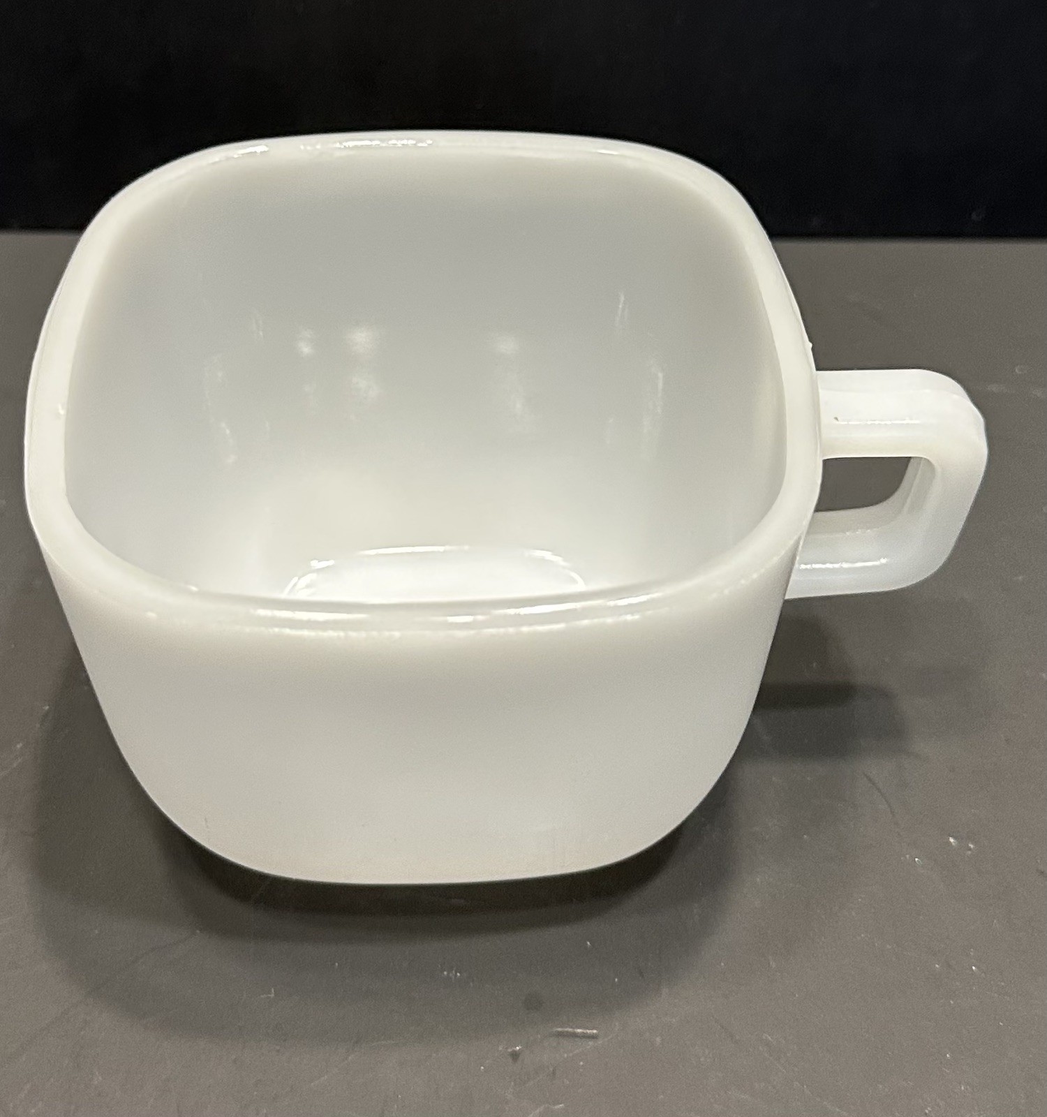 Vintage Coffee Cup Square Glasbake White J-2265 Made in USA