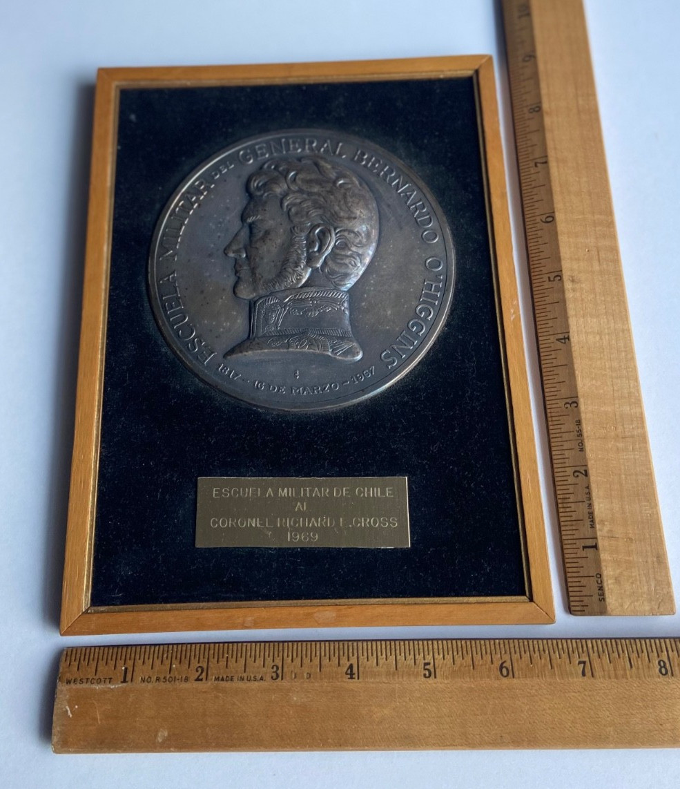 Original 1969 Vietnam War Military Awarded Plaque For Colonel Richard E. Cross
