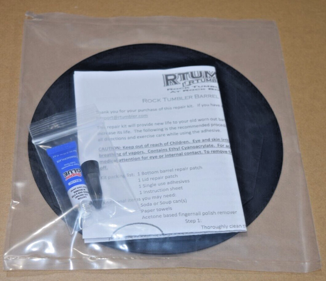 Rock Tumbler Barrel Repair Kit PATCH  - Lortone QT6 and QT 12