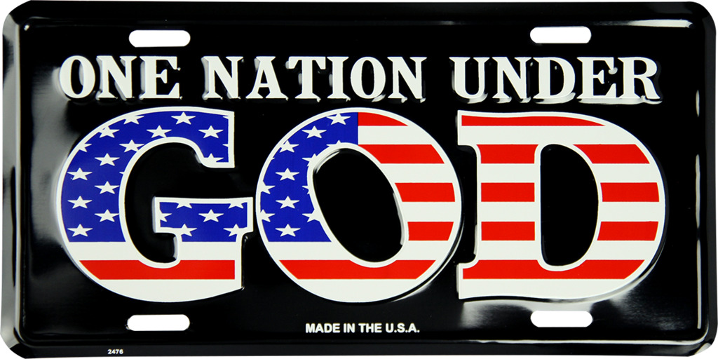 One Nation Under God Black USA American 6\