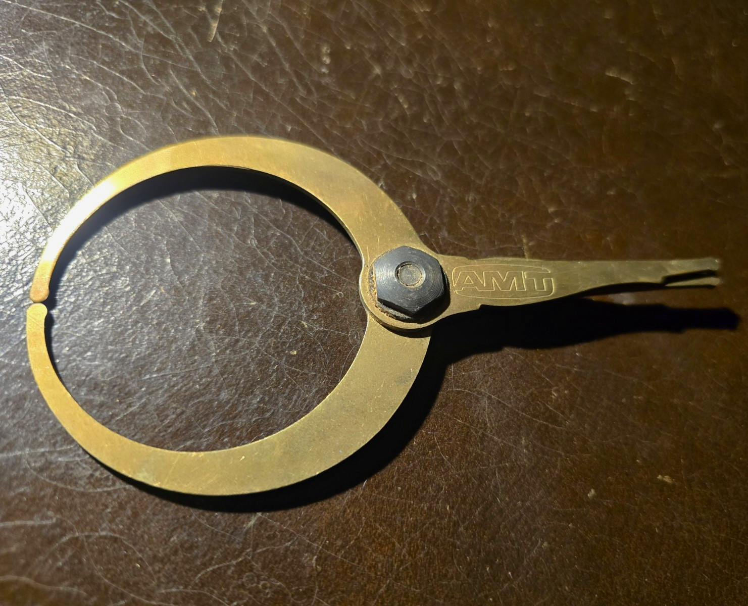 Vintage AMT Solid Brass Outside Caliper Pottery Sculpture Measuring Tool