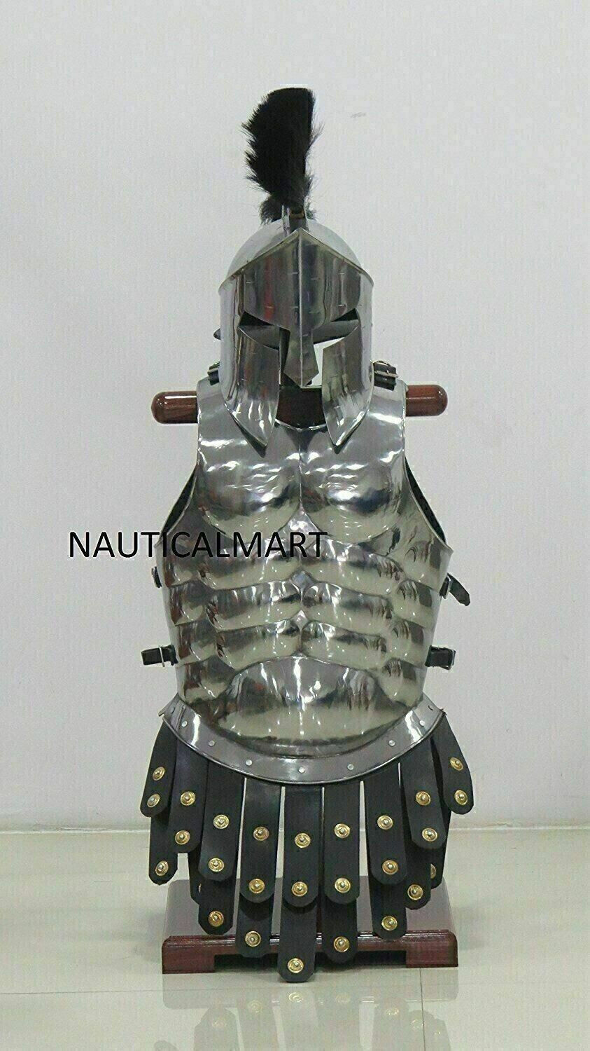 300 Medieval Epic Roman Steel Spartan Armor Helmet With Muscle Jacket