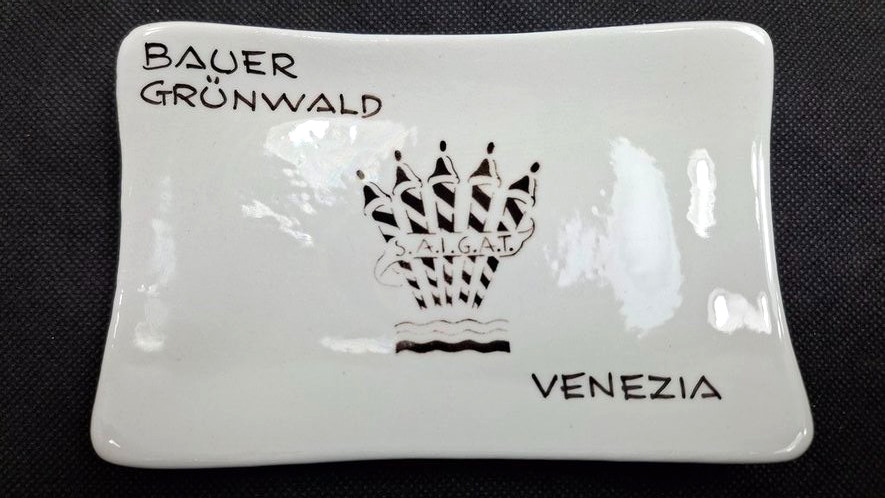 Vintage Venice Hotel Bauer Grunwald Ashtray Trinket Soap Dish Venezia Italy