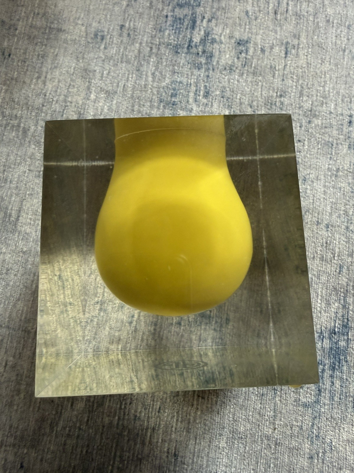 Jonathan Adler Bel Air Mini Scoop Vase Clear/yellow Acrylic, 4x4 Inches Jonathan Adler Bel Air Mini Scoop Vase Clear/yellow Acrylic, 4x4 Inches