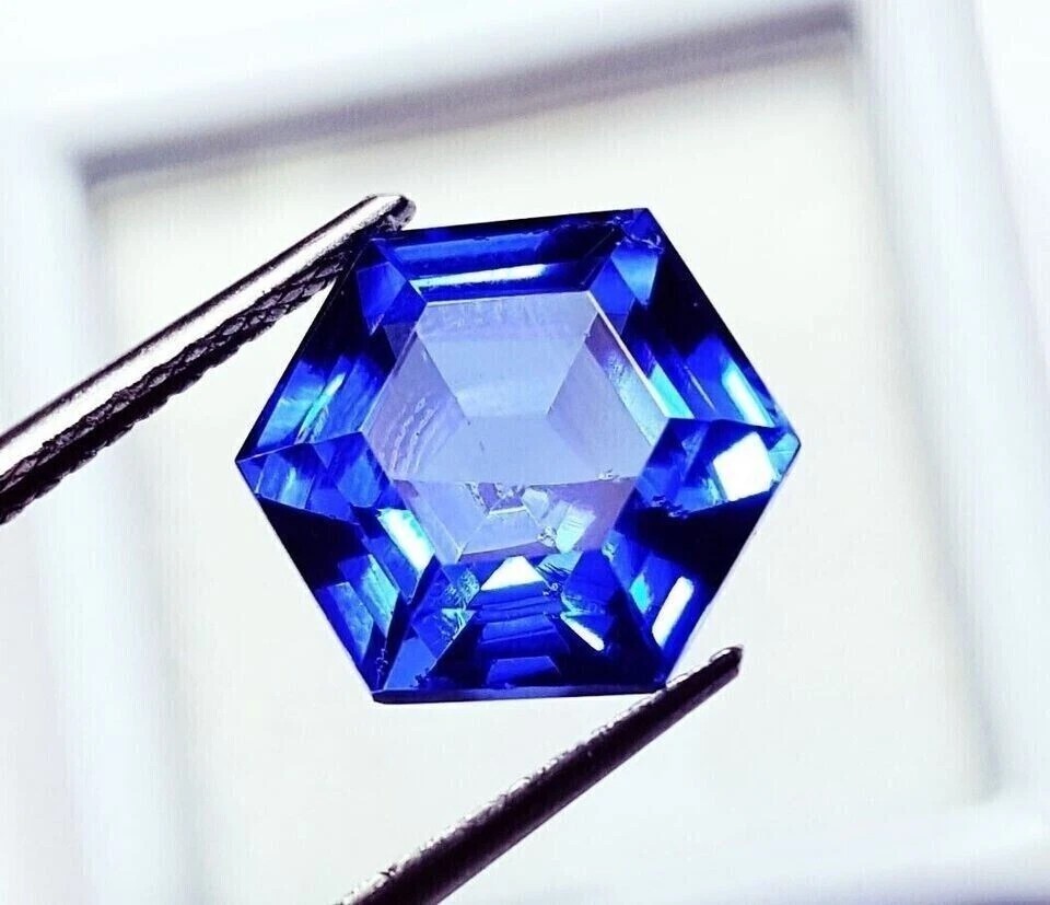 Blue Sapphire Hexagon Cut Flawless 9.95 Ct Certified Loose Gemstone Blue Sapphire Hexagon Cut Flawless 9.95 Ct Certified Loose Gemstone