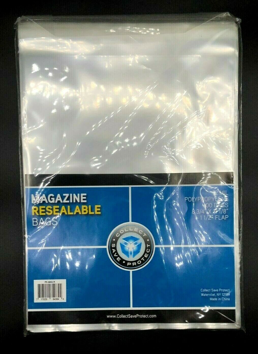 100 Sleeves Magazine Plastic Resealable Storage Bags 8 3/4