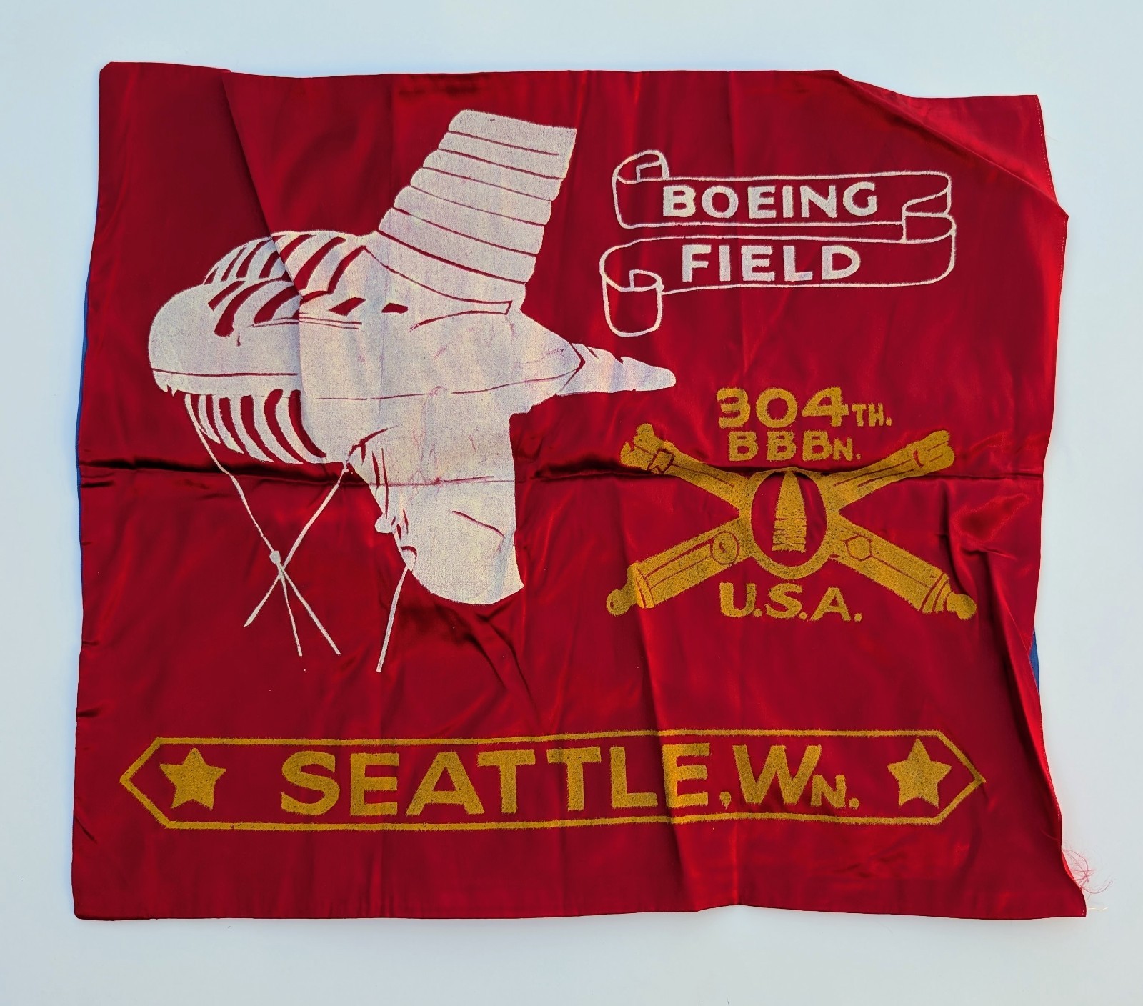 Rare Vintage WWII US Army 304th Barrage Balloon Battalion Sweetheart Pillow Case