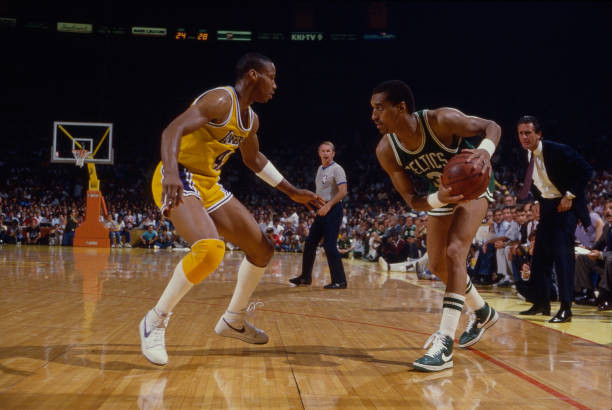 Boston Celtics Dennis Johnson Los Angeles Lakers Byron Scott at 19- Old Photo