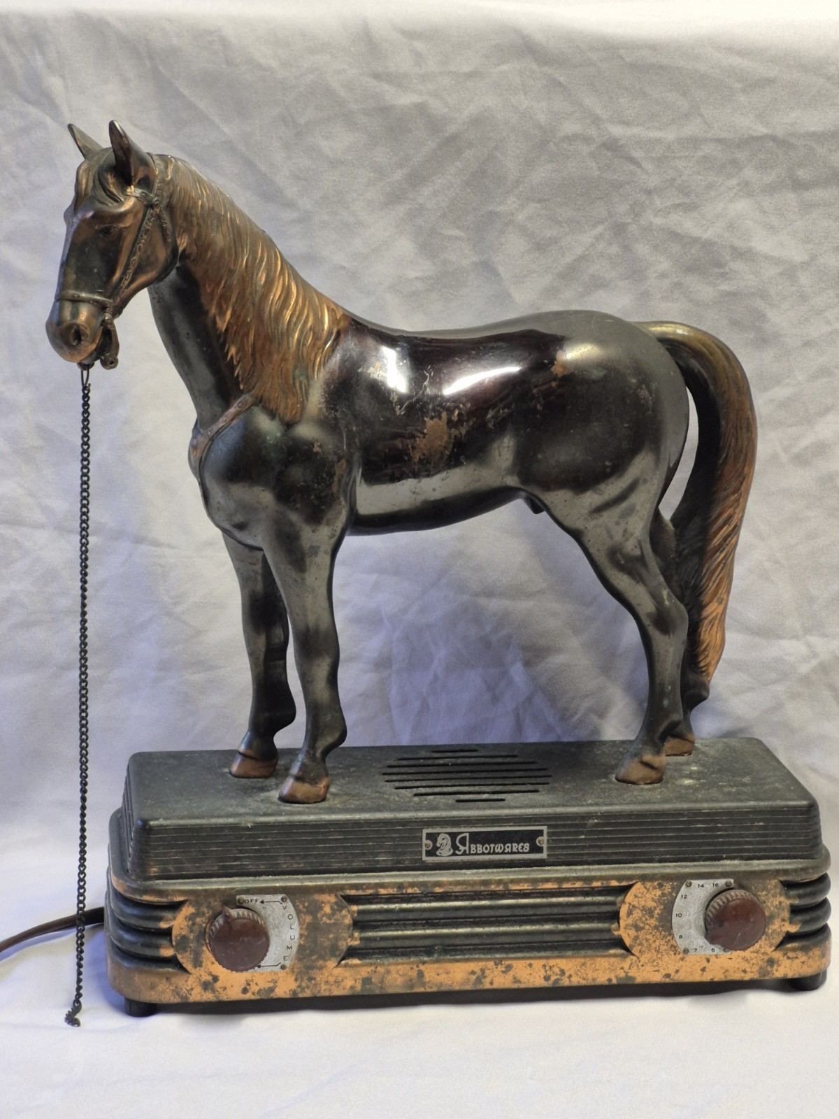 1947-49 Abbotwares Z477 Western Horse Tube Radio Untested Copper Antenna Plug 