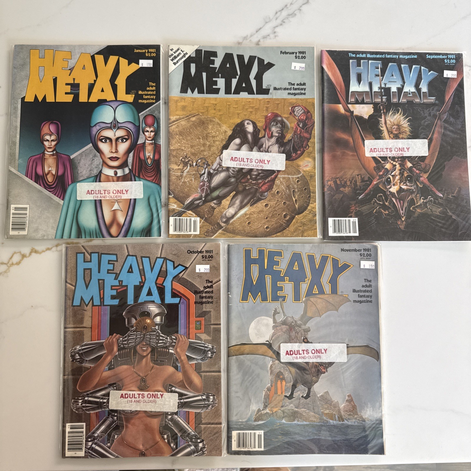 Heavy Metal magazine lot 1981 (5)