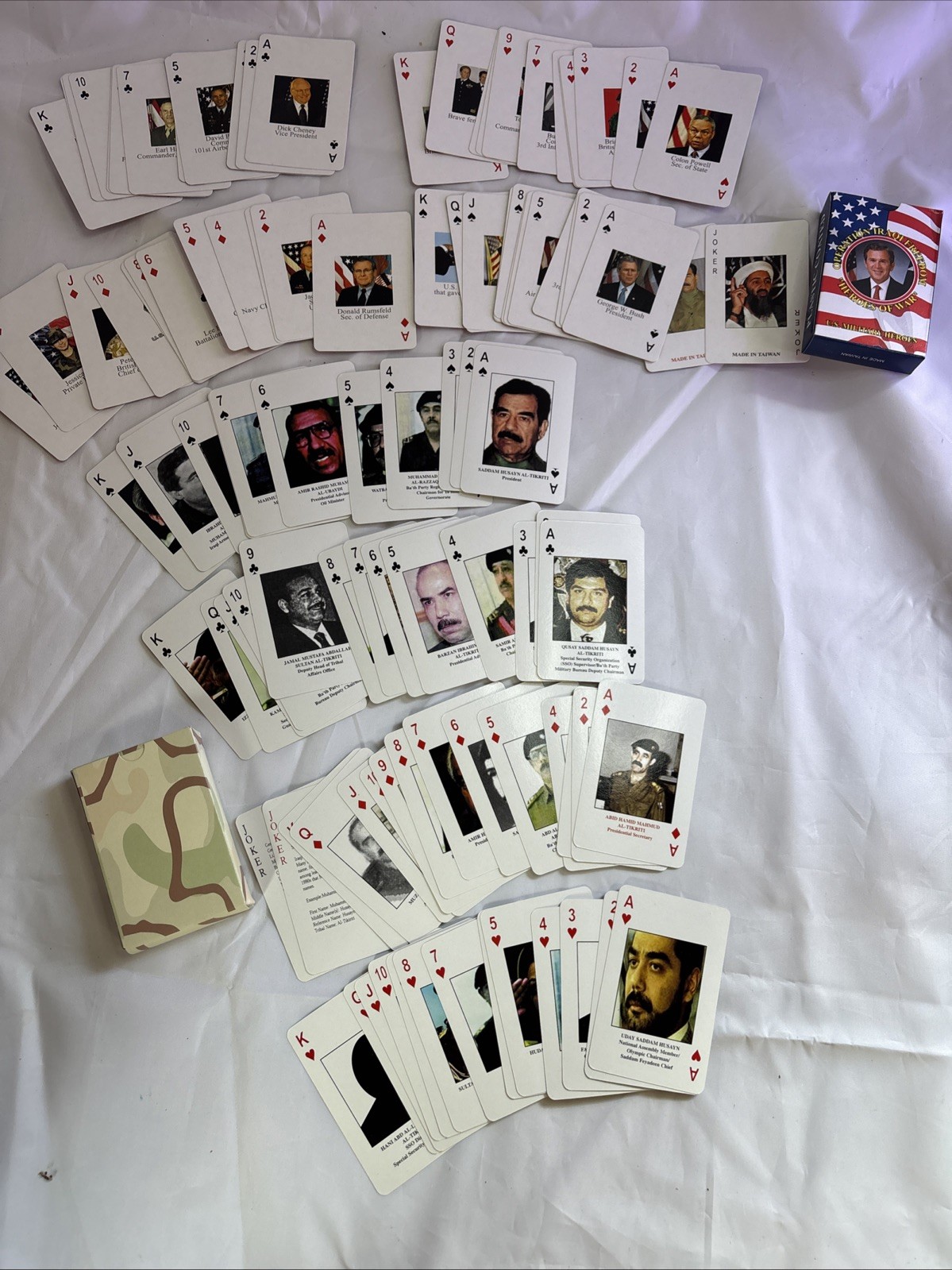 NEW Iraq's Most Wanted Playing Cards & Operation Iraqi Freedom Heroes of War 2 X