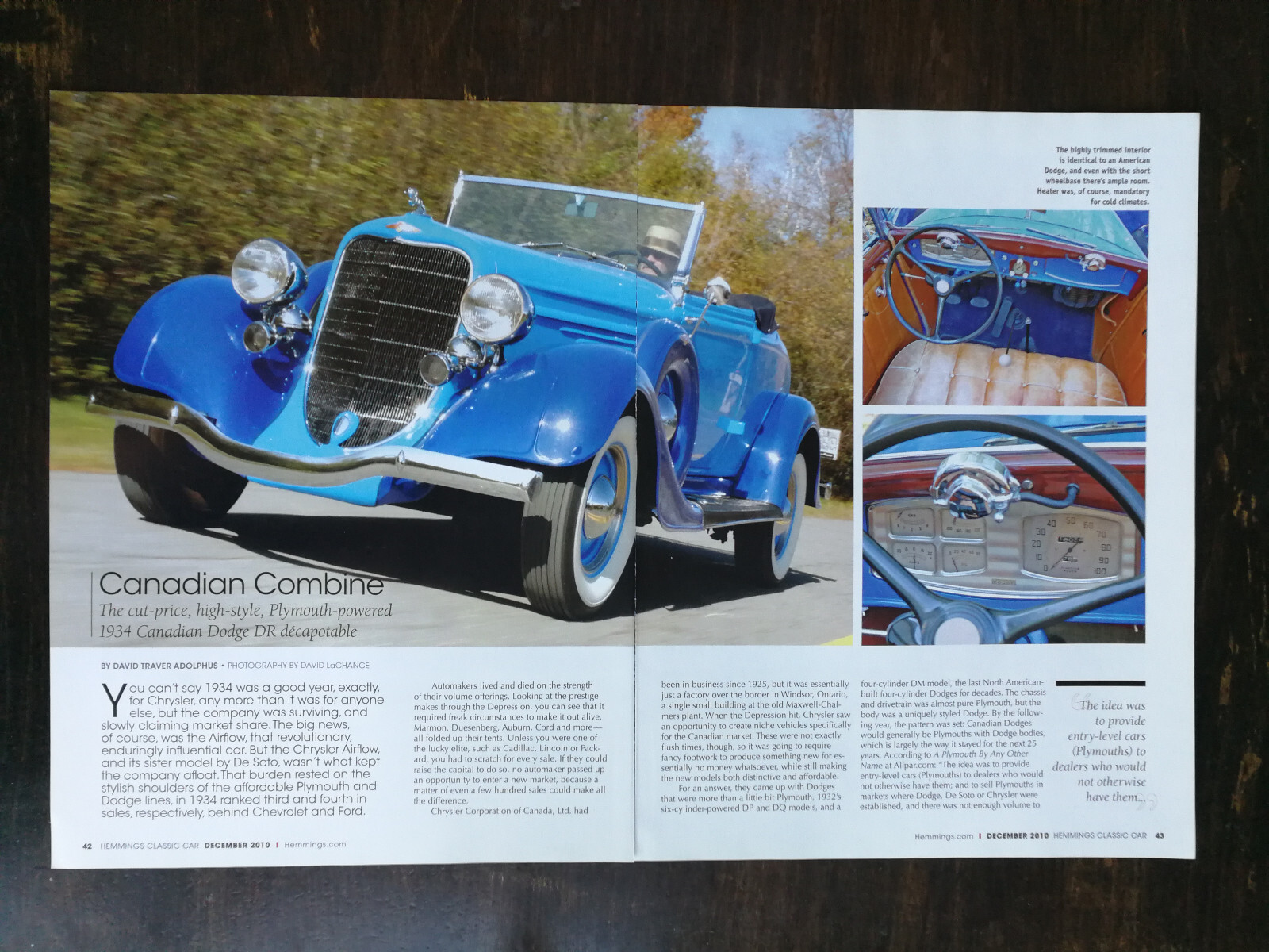 1934 Canadian Dodge DR 4-Page Original Article 1123