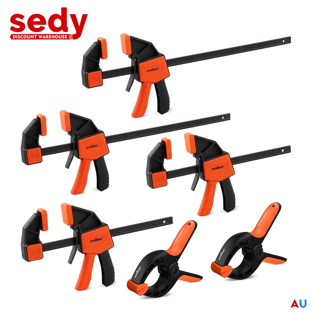 6Pcs Woodworking Clamps Set Woodworking Bar Clamps Spreader 6''/12'' Light Duty
