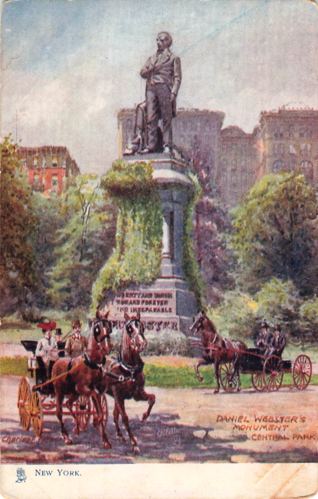Antique Tuck\'s Postcard, Central Park,  New York City, NYC, NY, Long Ago*