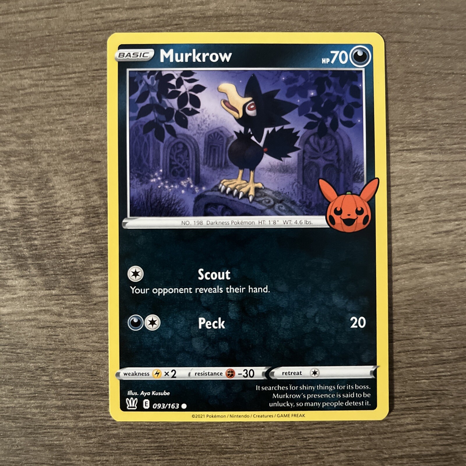 Murkrow 093/163 Regular Trick or Trade BOOster 2022 Halloween Pokemon TCG 