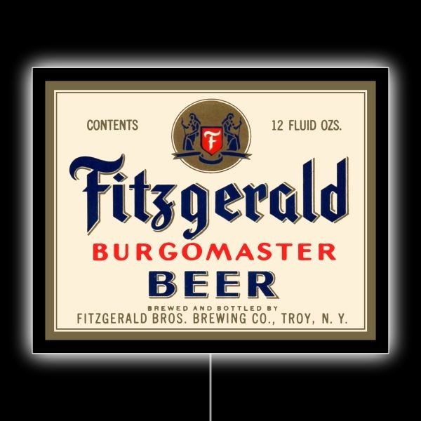 Fitzgerald Burgomaster Beer Troy New York NEW LED Hanging Lighted Sign: 18x23\ Fitzgerald Burgomaster Beer Troy New York NEW LED Hanging Lighted Sign: 18x23\
