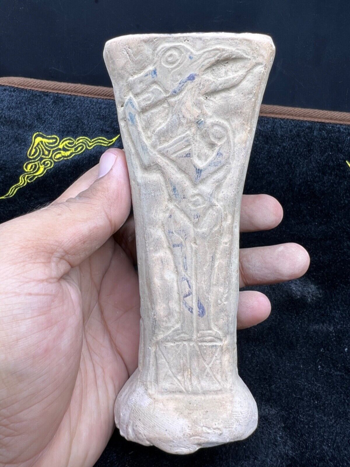 Terccotta Antique Clay Bactrian Stories Different Statue Figures Craved Wine Pik