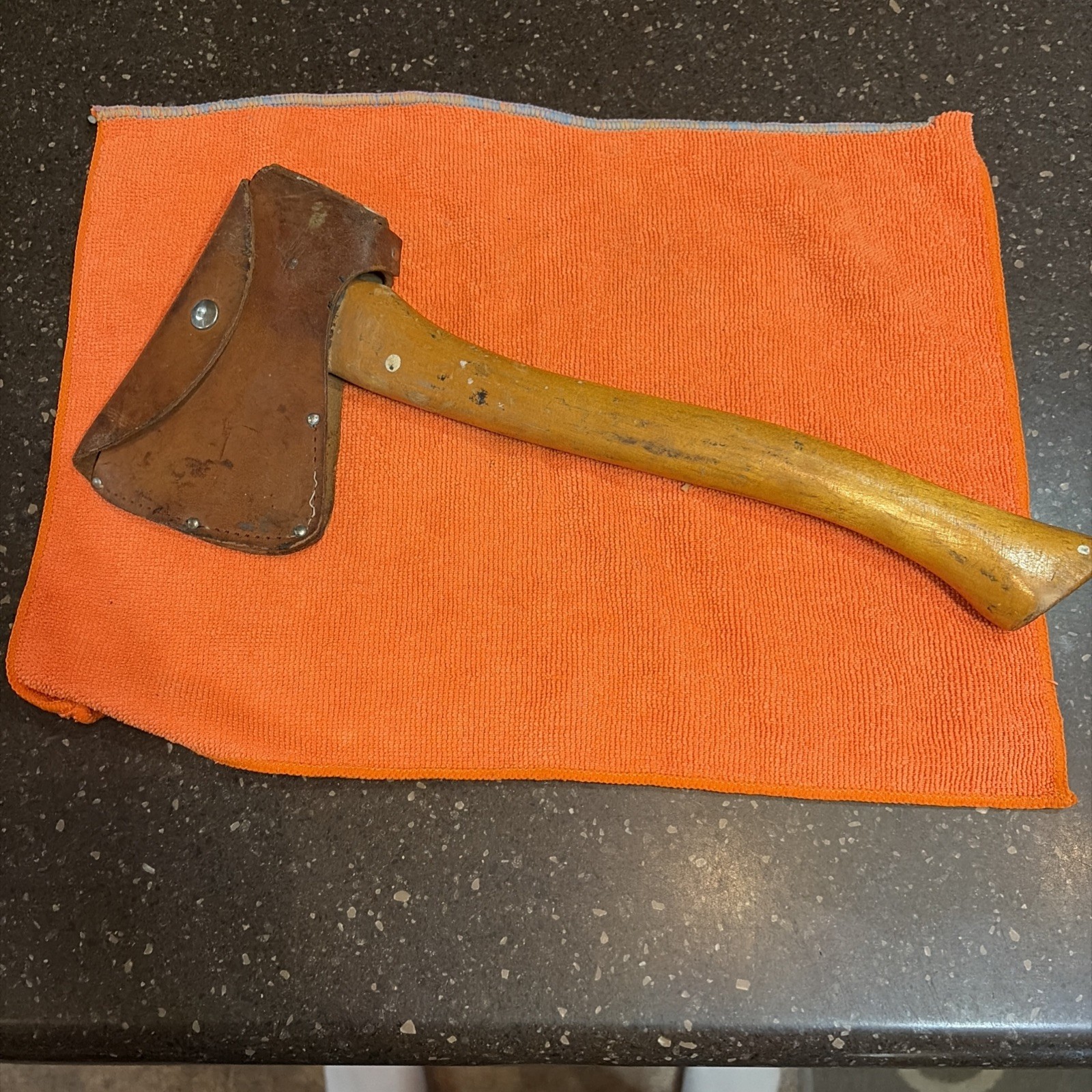 Vintage Super Banko Hatchet Axe w/ Sheath Wood Handle Sweden