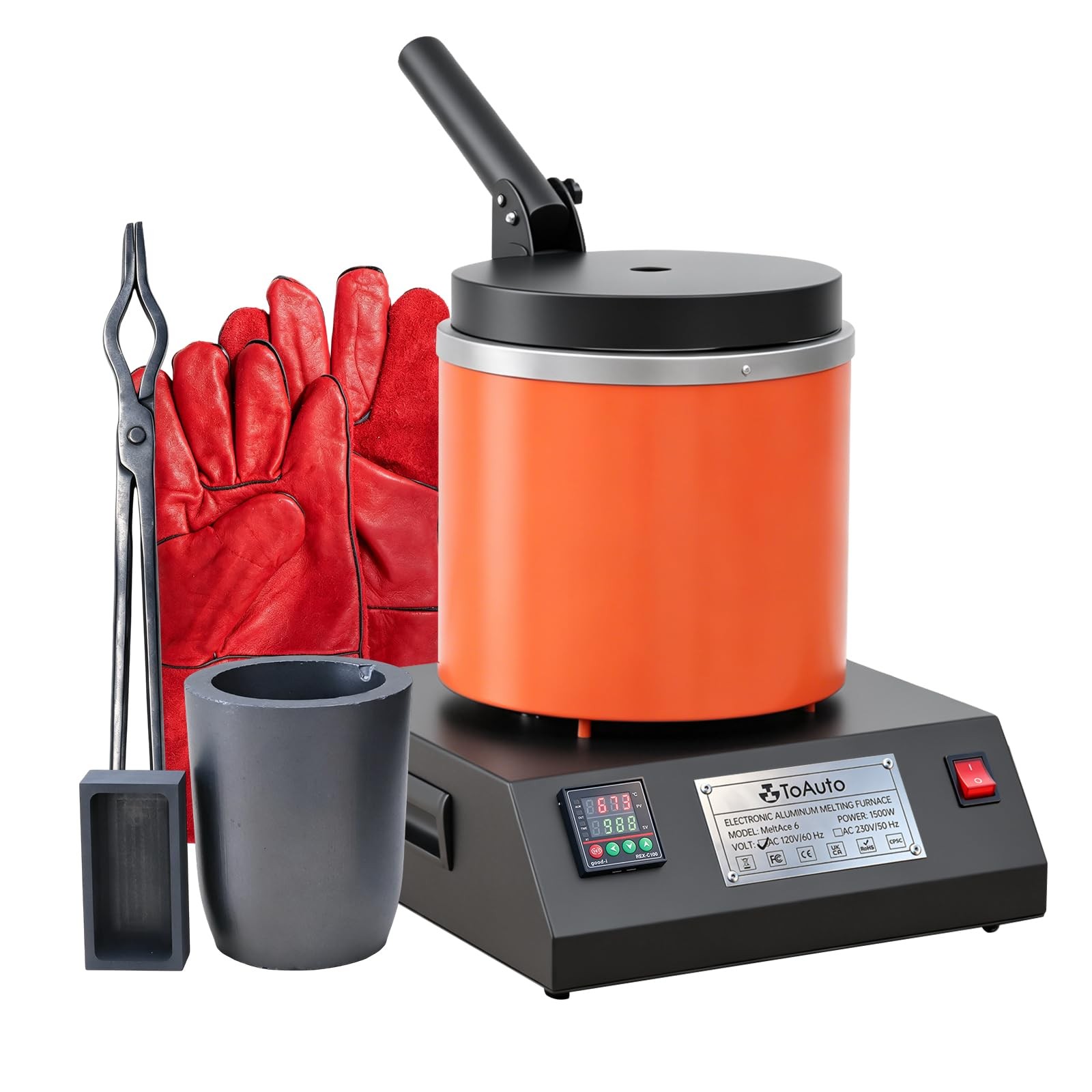 TOAUTO‎ 6Kg PID Aluminum Melting Furnace MeltAce-6 1500W