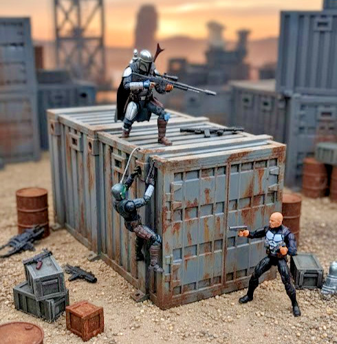 1:18 Scale Shipyard Cargo Container Gray Industrial Terrain for Star wars Gijoe 1:18 Scale Shipyard Cargo Container Gray Industrial Terrain for Star wars Gijoe