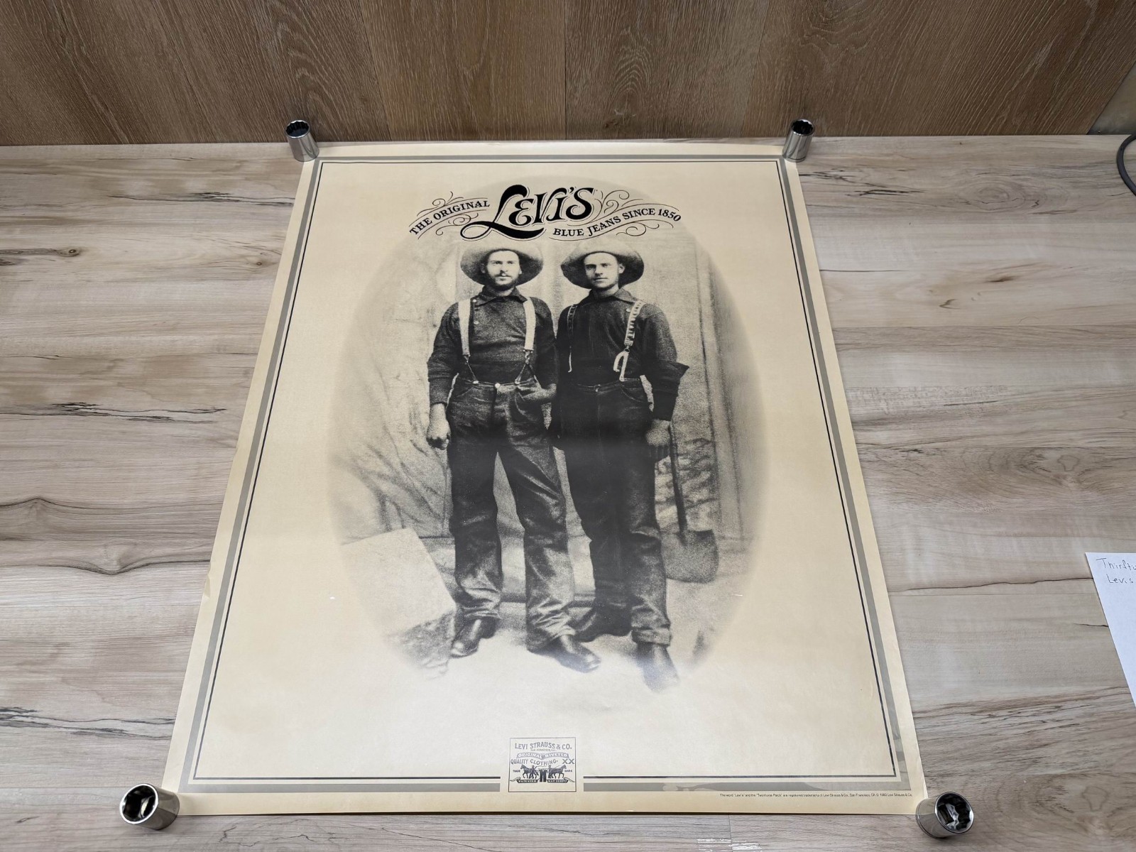 VTG 1983 Levi Strauss & Co. / Levi's The Original Blue Jeans Advertising Poster