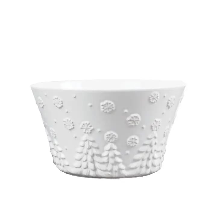 Temp-tations 3-qt Stoneware Serving Bowl, 5 Designs, Frosty Forest