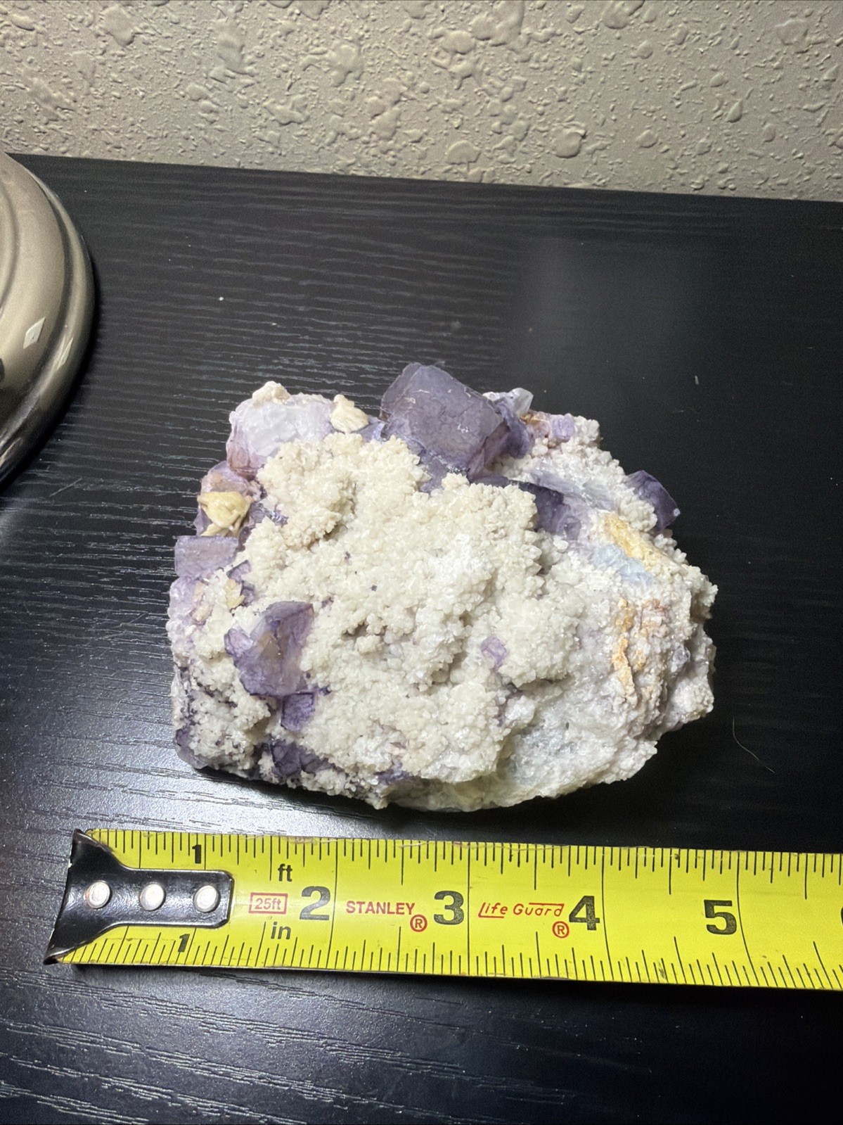 Transparent Purple Green Cubic Fluorite Crystal On Matrix Mineral Specimen B