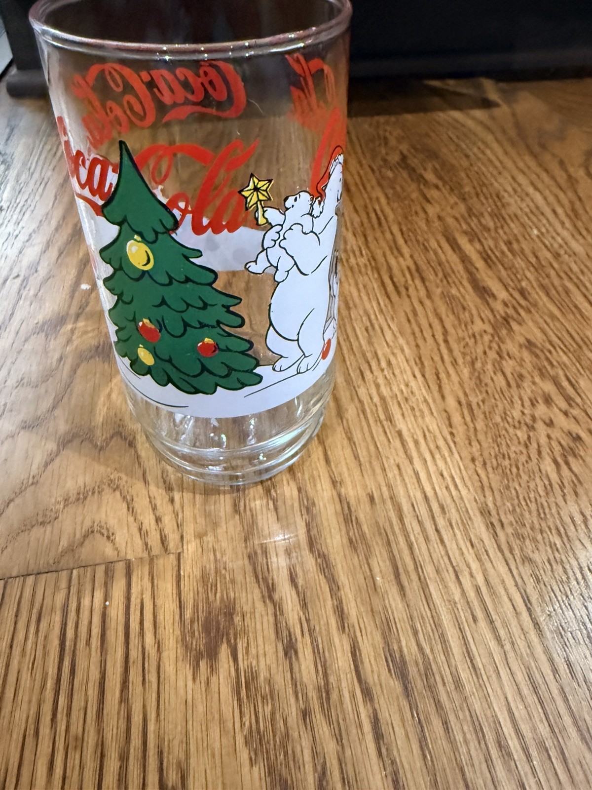 VINTAGE Coca Cola Polar Bear Christmas Glass Indiana Glass 16oz 1993