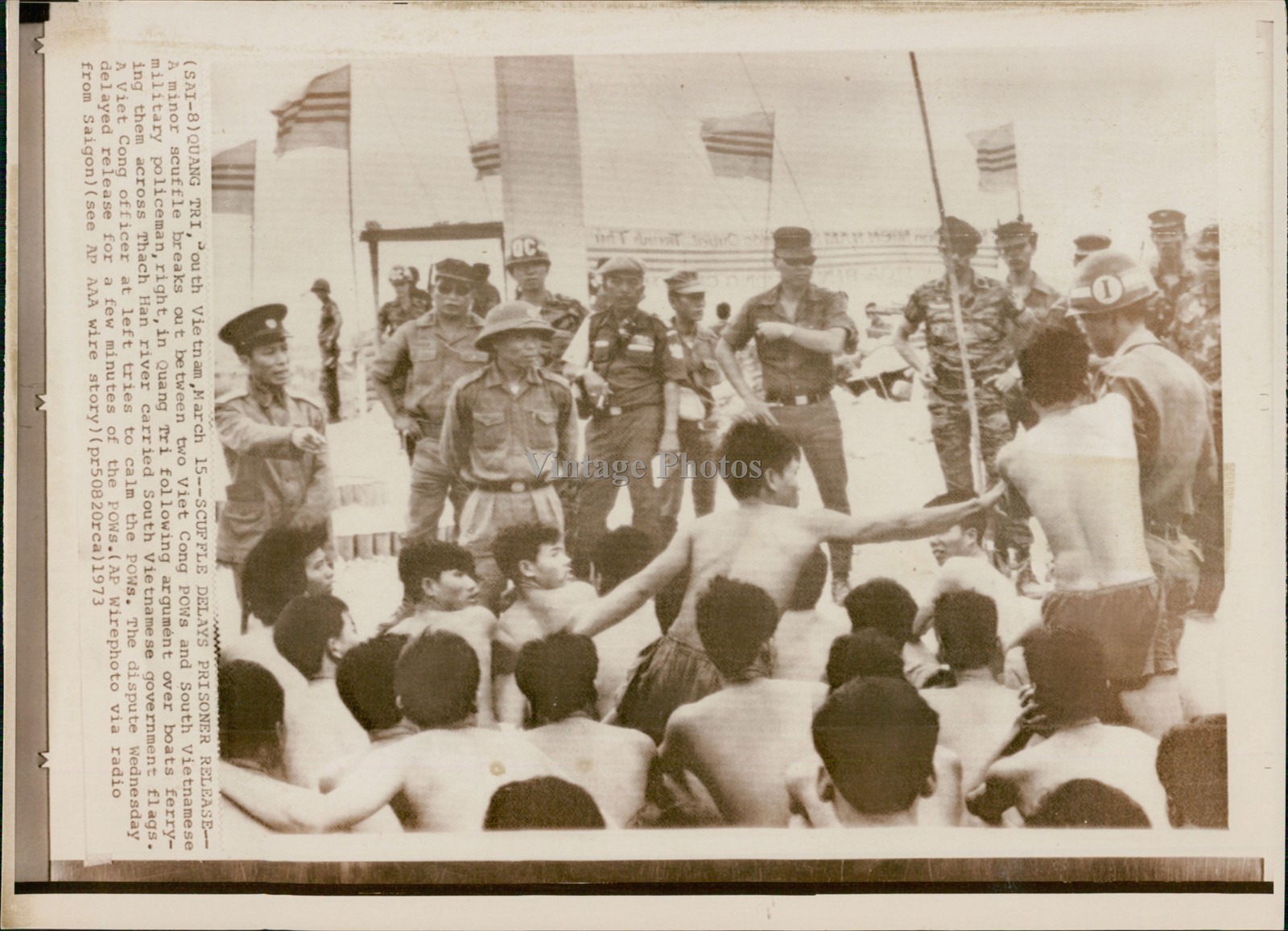 1973 Viet Cong Prisoner War South Vietnamese Quang Tri Wirephoto Vintage 8x10