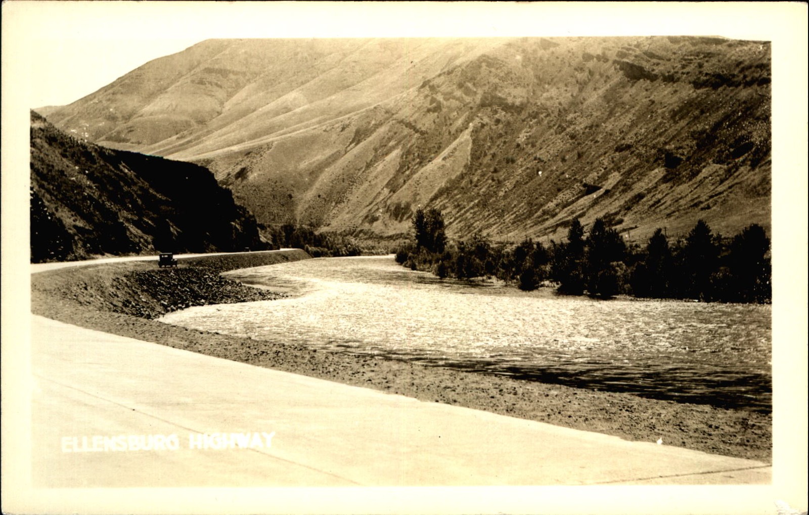 Ellensburg Highway Washington WA ~ RPPC real photo postcard ~ 1920s car Ellensburg Highway Washington WA ~ RPPC real photo postcard ~ 1920s car