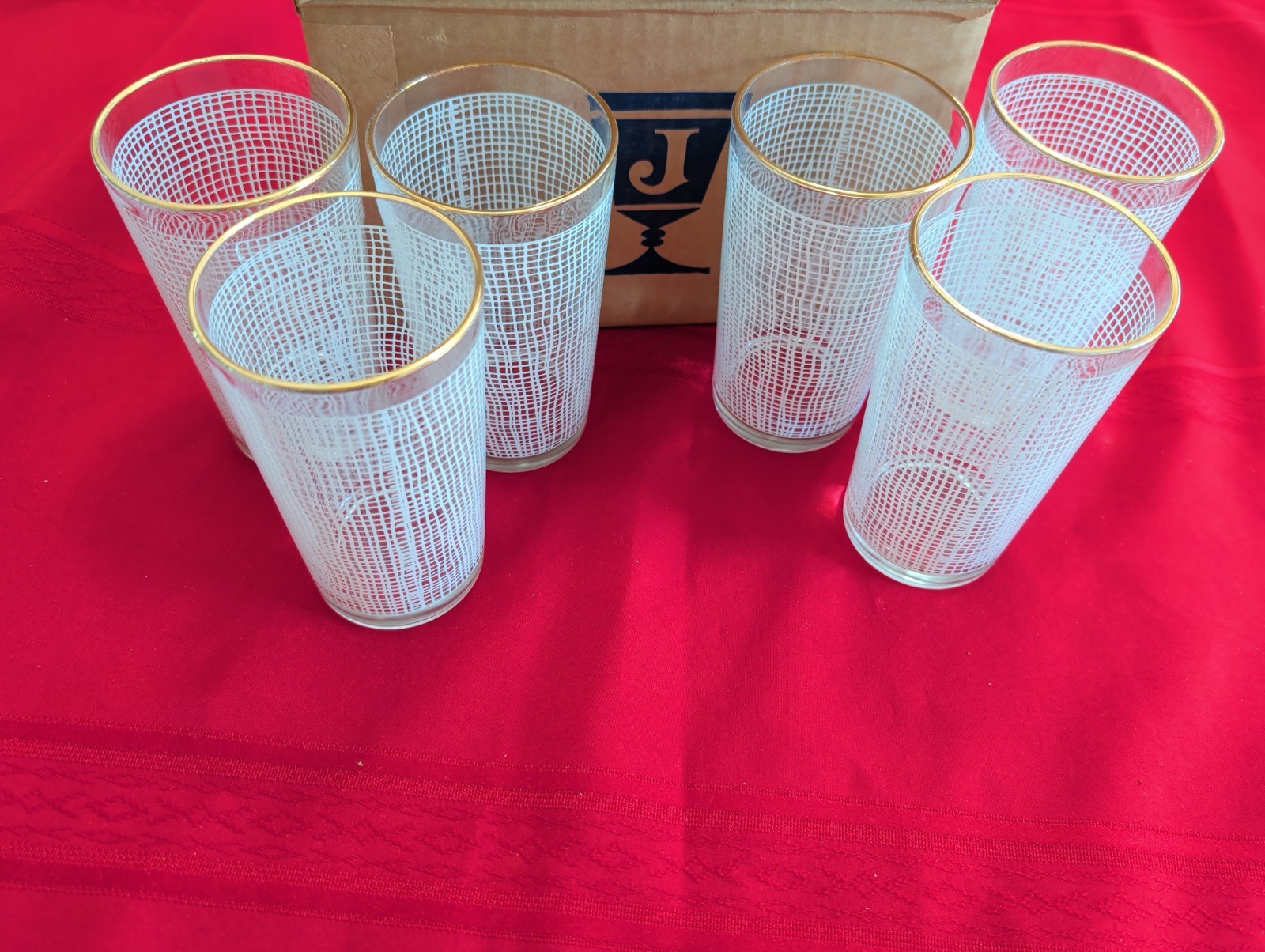 FEDERAL GLASSES (6) JEANETTE GLASSWARE VINTAGE FEDERAL GLASSES (6) JEANETTE GLASSWARE VINTAGE