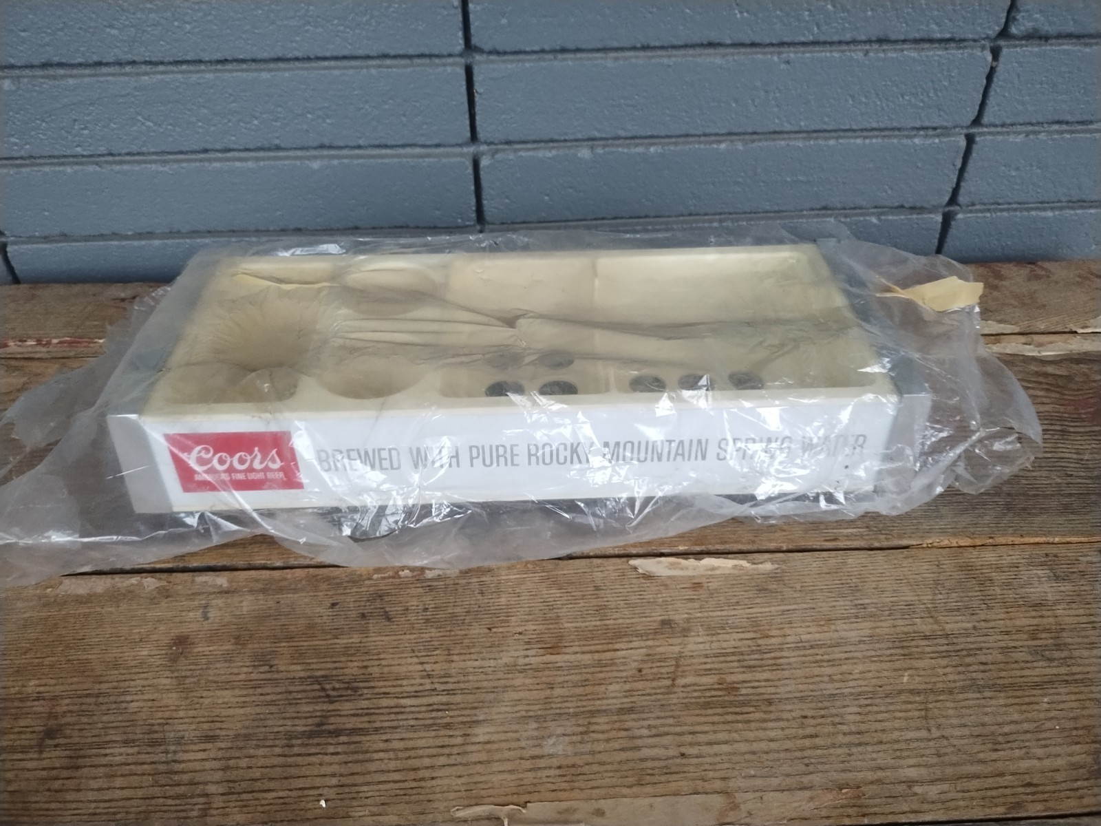Vintage Coors Bar Caddy NOS 80s Coaster Napkin Tray Unused Clean Spring Water 