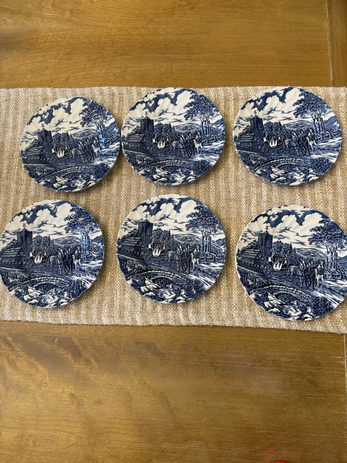 Myott Stallfordshire Blue Royal Mail Set of 6 - 6 3/4