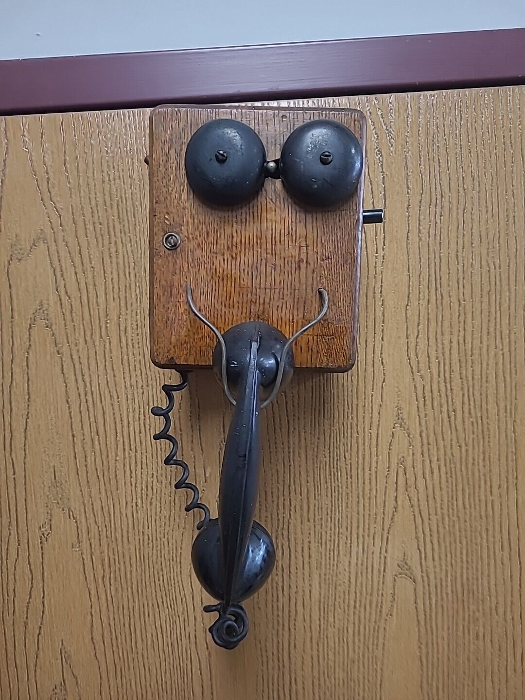 Antique Kellogg Wall Crank Telephone 1900s Vintage Wooden Collector phone oak