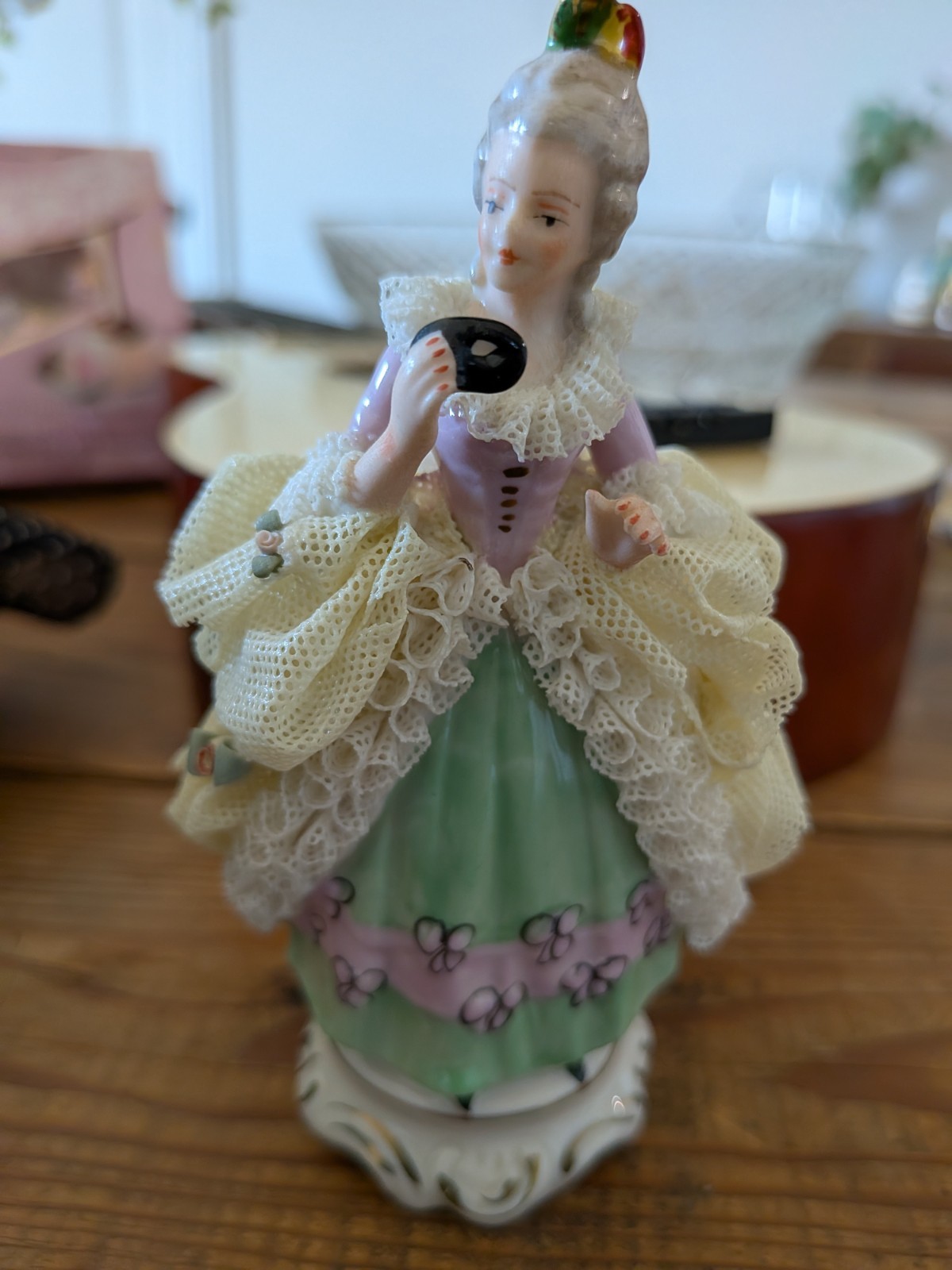 Dresden Porcelain Lace Figurines Germany 1930s