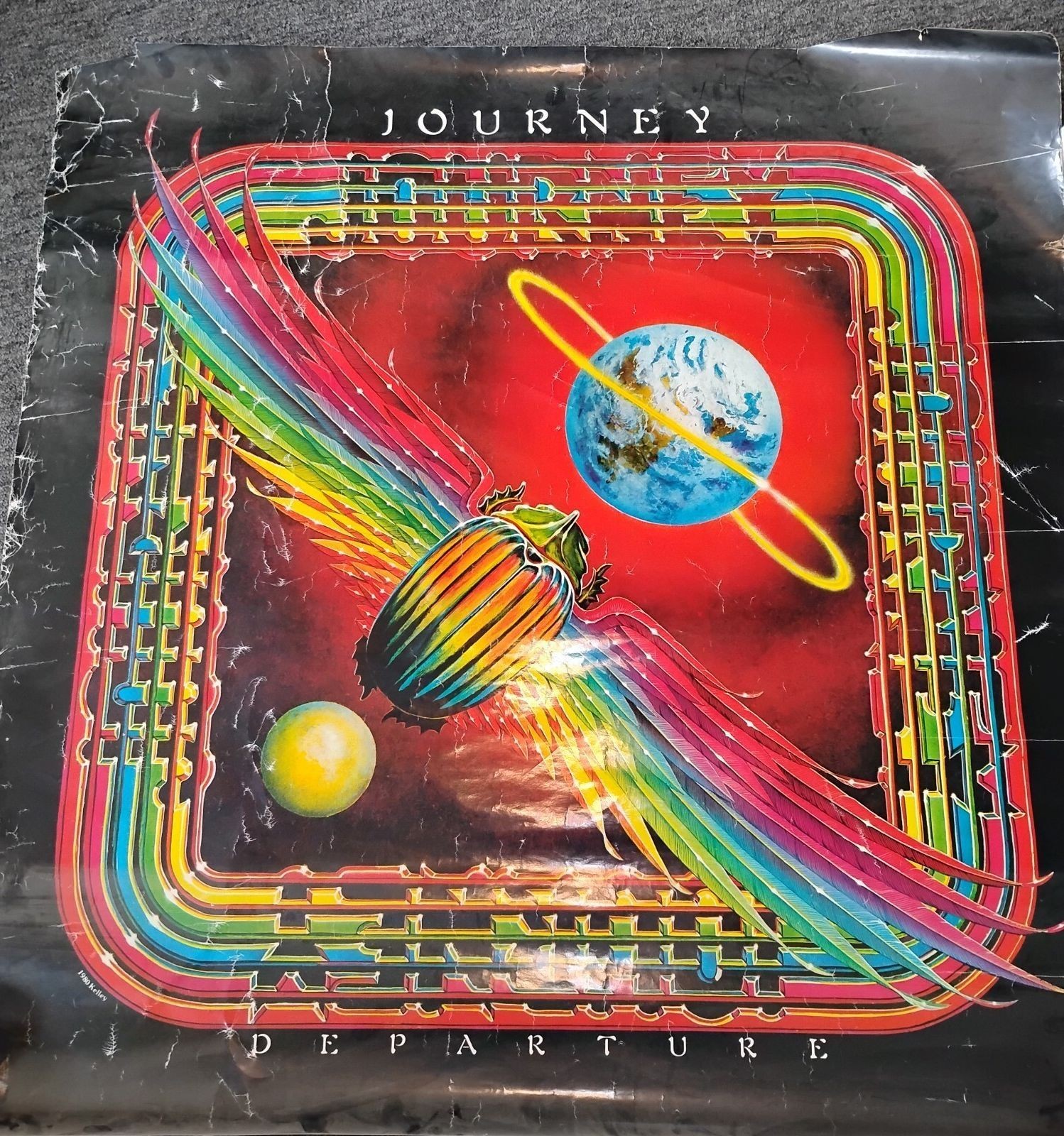 1980  journey departure 44*42 Large Record Store Poster Fair Condition