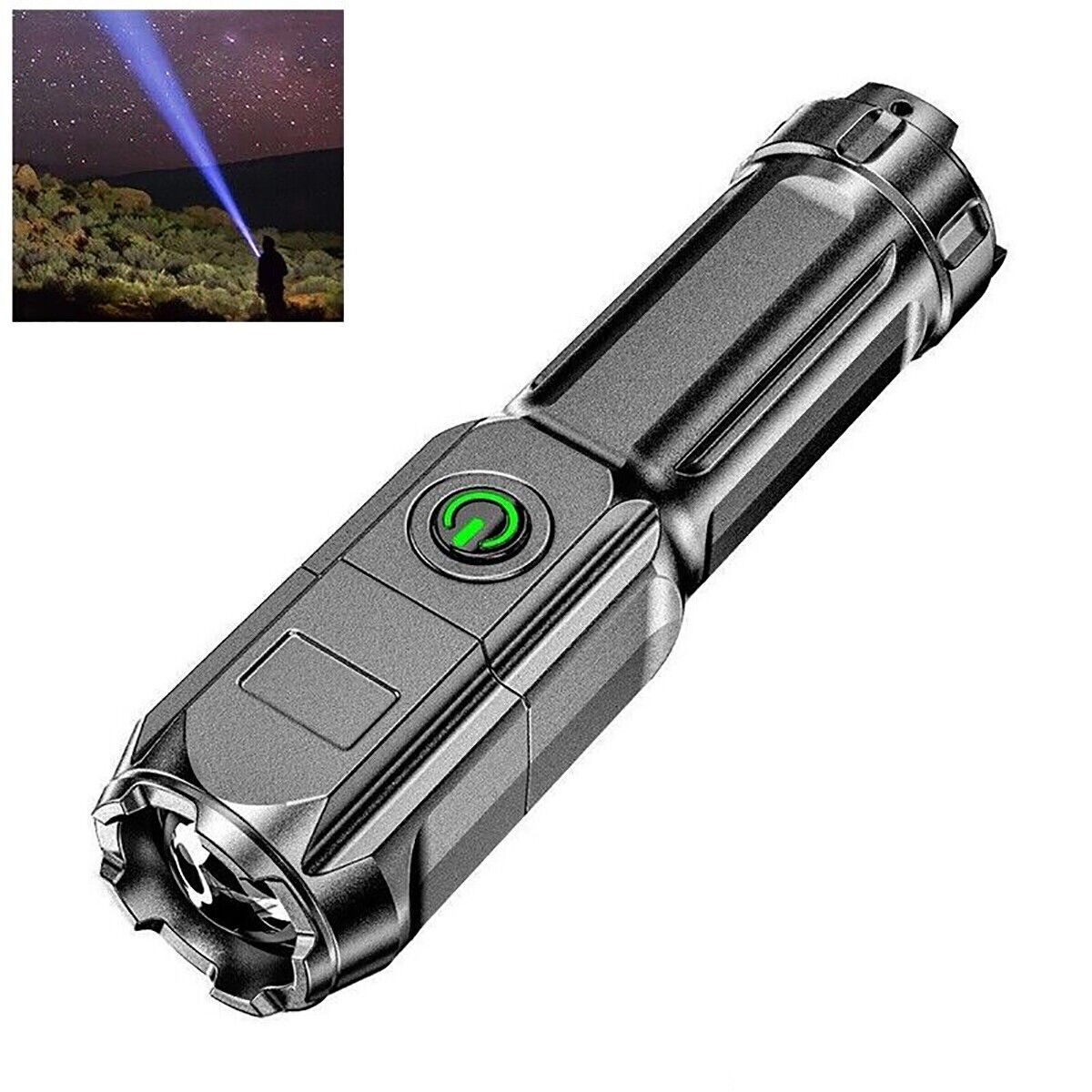 1-3 Pcs Super-Bright LED Tactical Military LED Flashlight Torch 3 Mode Zoomable