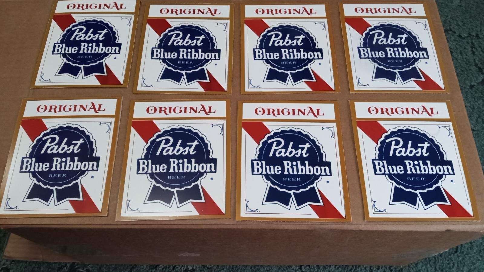 PABST BLUE RIBBON RED  JALOPY REPRODUCTION   PBR  RIBBON BEER LENSE